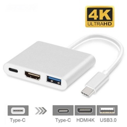 Cable Adaptador 3 en 1 Usb Tipo C a Hdmi Mac Samsung