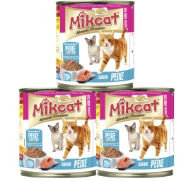 Alimento Húmedo En Lata Para Gatos Mikcat Pack X3
