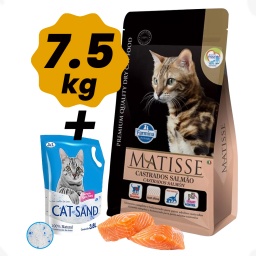 Matisse Gato Adulto Castrado Salmon 7.5 Kg + Catsan