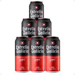 Cerveza Estrella Galicia Lata 473 Ml Pack x6