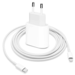 Ficha 18w Y Cable Usb-C Tipo C 1m Lightning Para Iphone