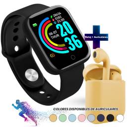 Reloj Inteligente D20 Smartwatch Fitness + Auriculares I12