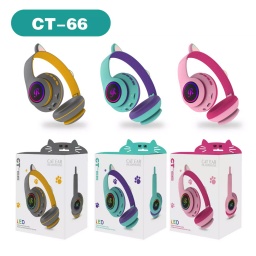 Auriculares LED Cat Bluetooth - Micro SD - CT-66