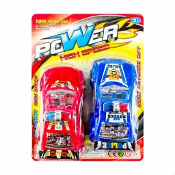 Set De Autos Polica x 2 Azul y Rojo Power High Speed