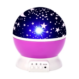 Lámpara Veladora Esfera Giratoria Proyector De Estrellas Y Luna Luz Led