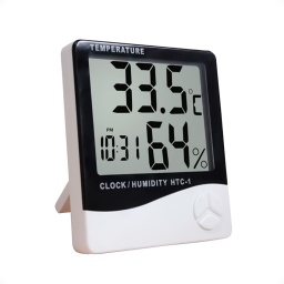 Mini Lcd Temperatura Humedad Medidor Reloj Higrmetro Interi