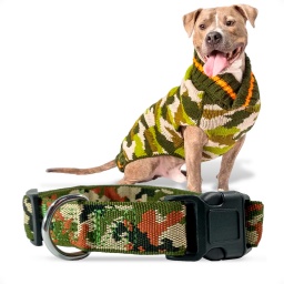 Collar Regulable Camuflaje Grueso Para Mascota Perro