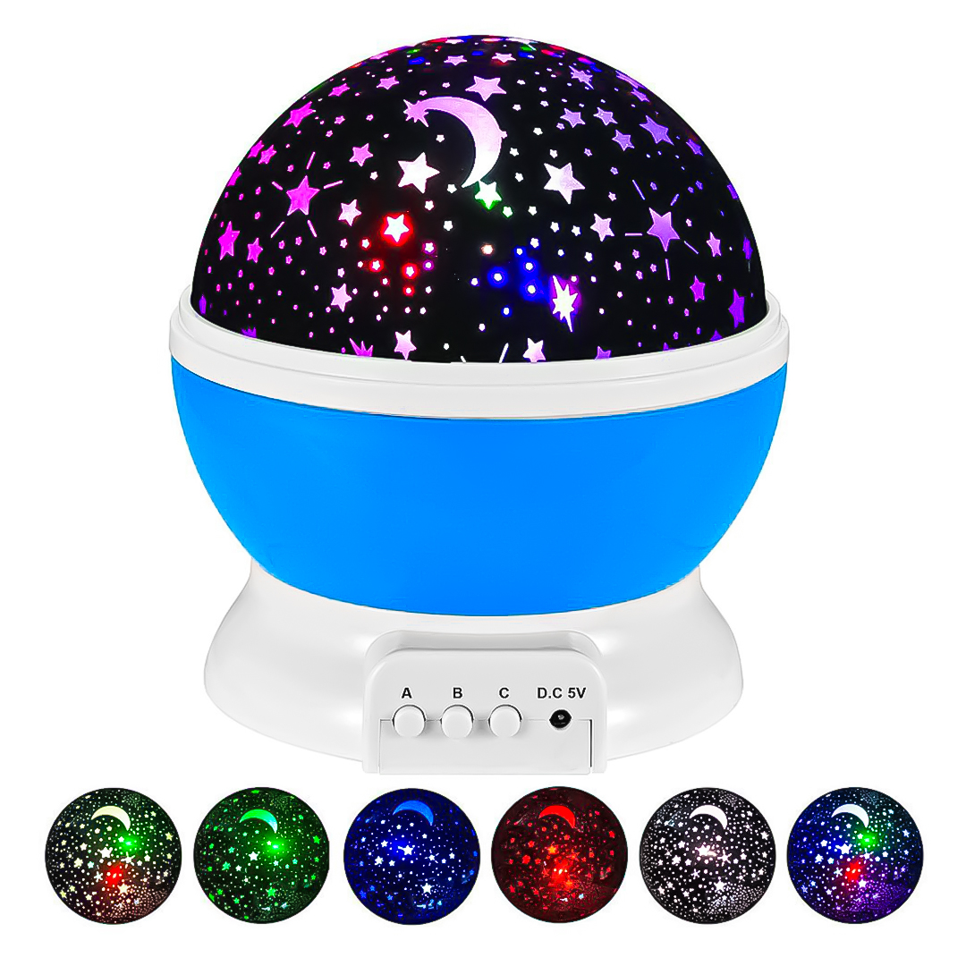 Lámpara Veladora Esfera Giratoria Proyector De Estrellas Y Luna Luz Led