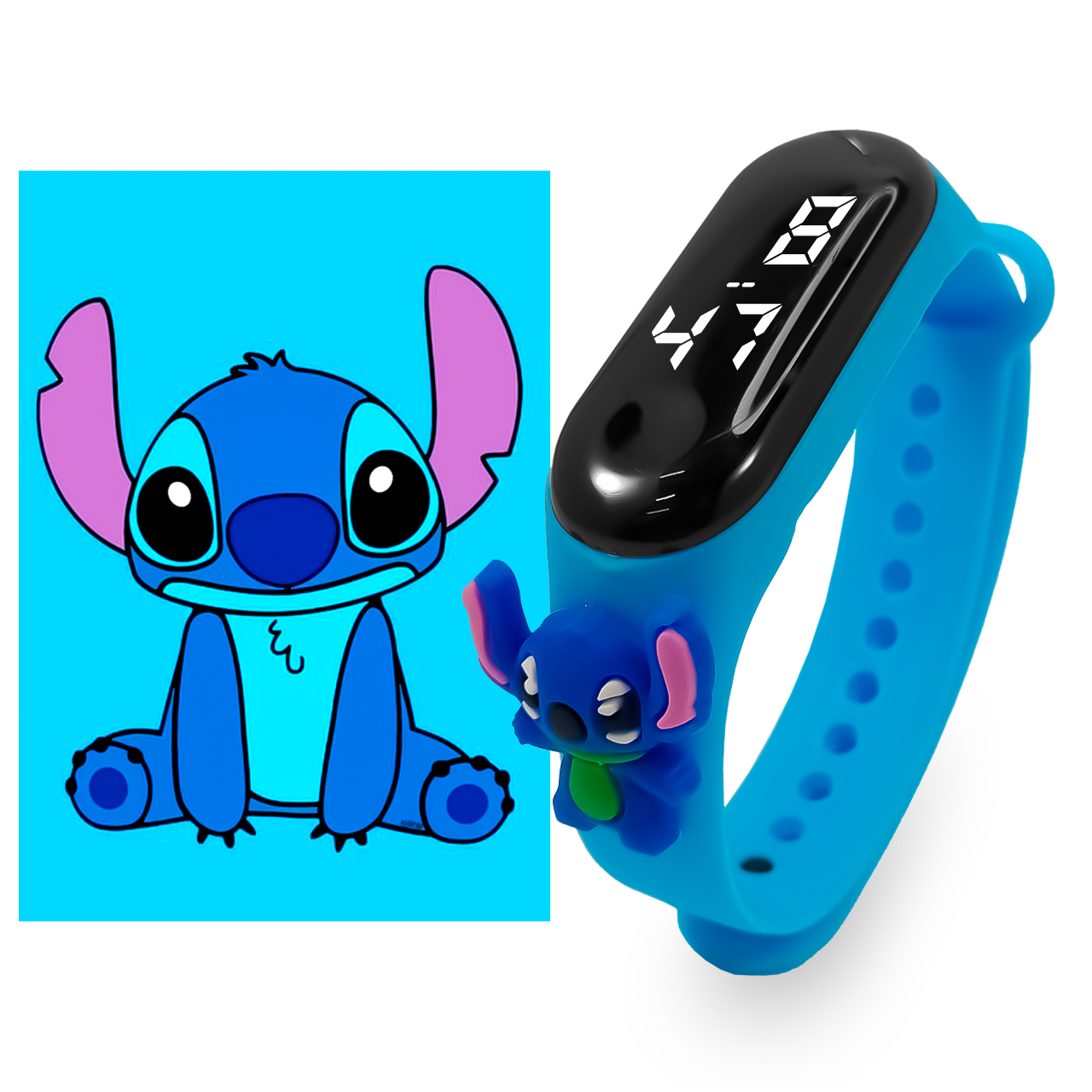Disney-relojes de Stitch para niños y niñas, pulsera deportiva LED, reloj  Digital electrónico, reloj infantil
