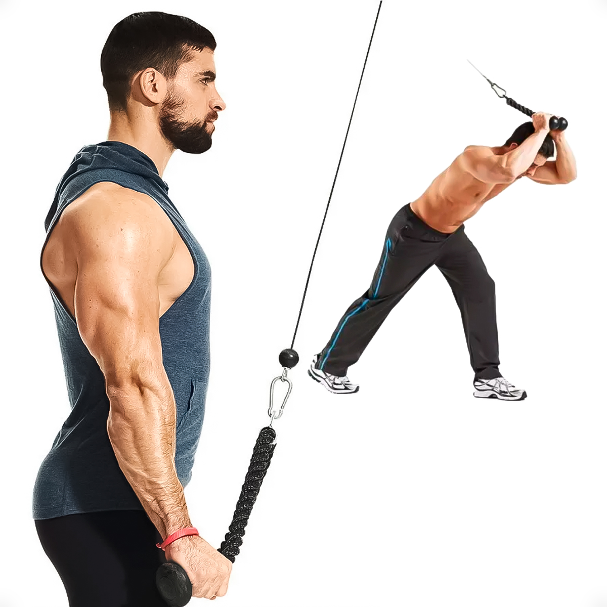 nivel Existe Nacarado Cuerda Agarre Doble Para Polea Tríceps Bíceps Gimnasio Entrenamiento Alta  Resistencia