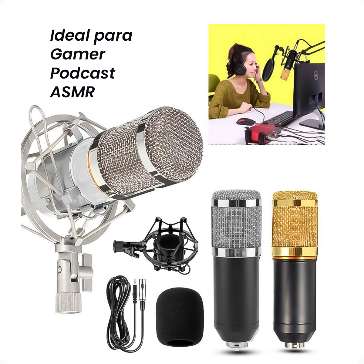 Set De Microfono Con Brazo Estudio Condensador Podcast Febo - FEBO